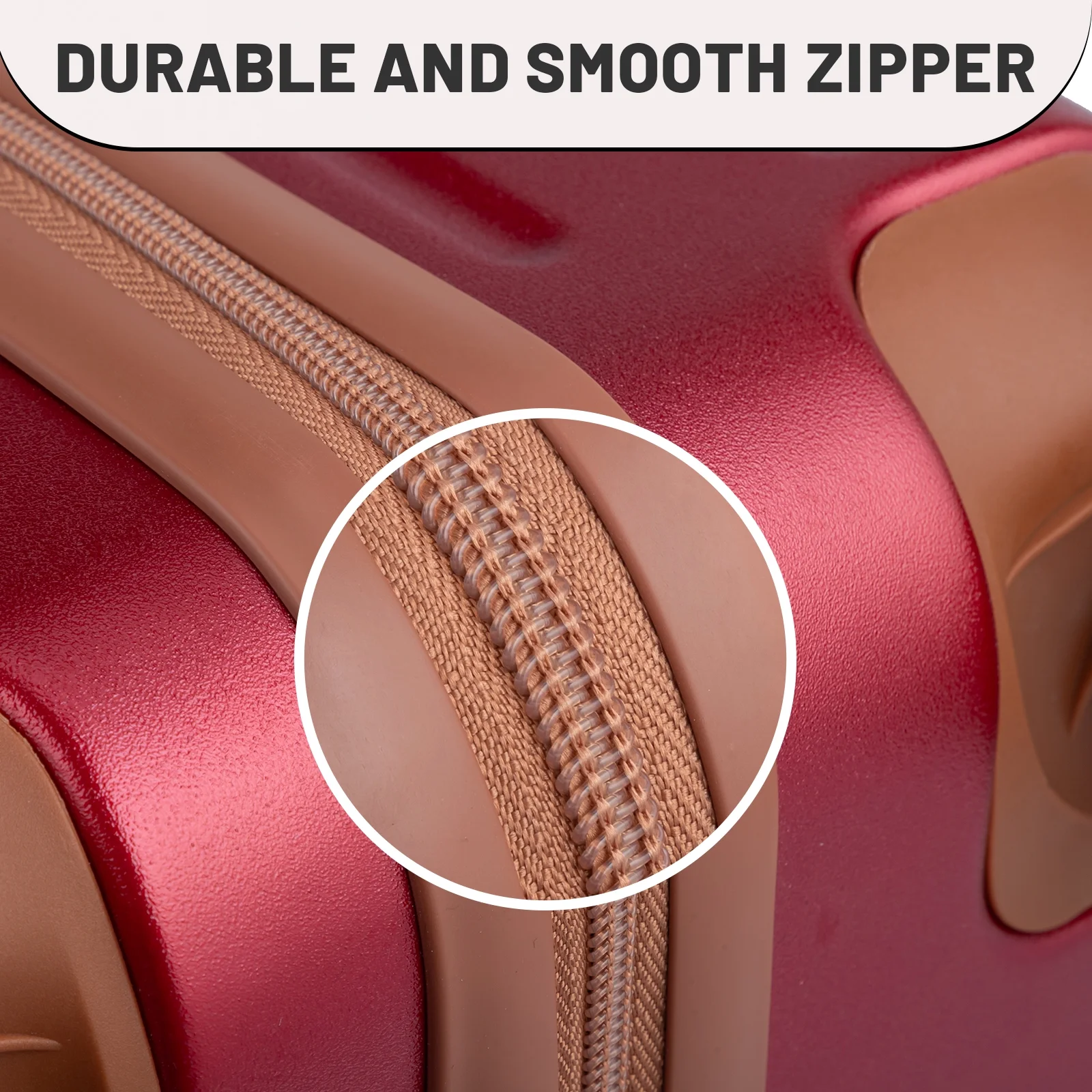Zimtown Luggage 3 Piece Set Suitcase ABS Hardside Lightweight with TSA Lock Spinner Wheels, Beige