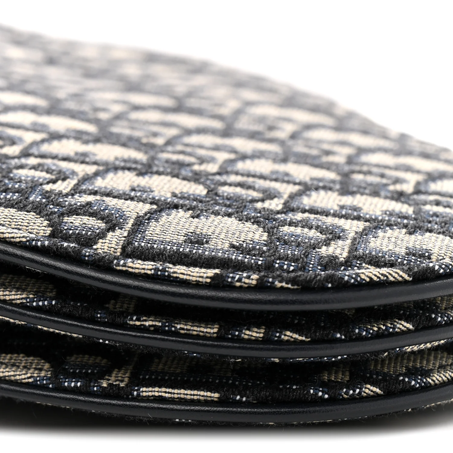 Oblique Saddle Pouch With Strap Navy Blue