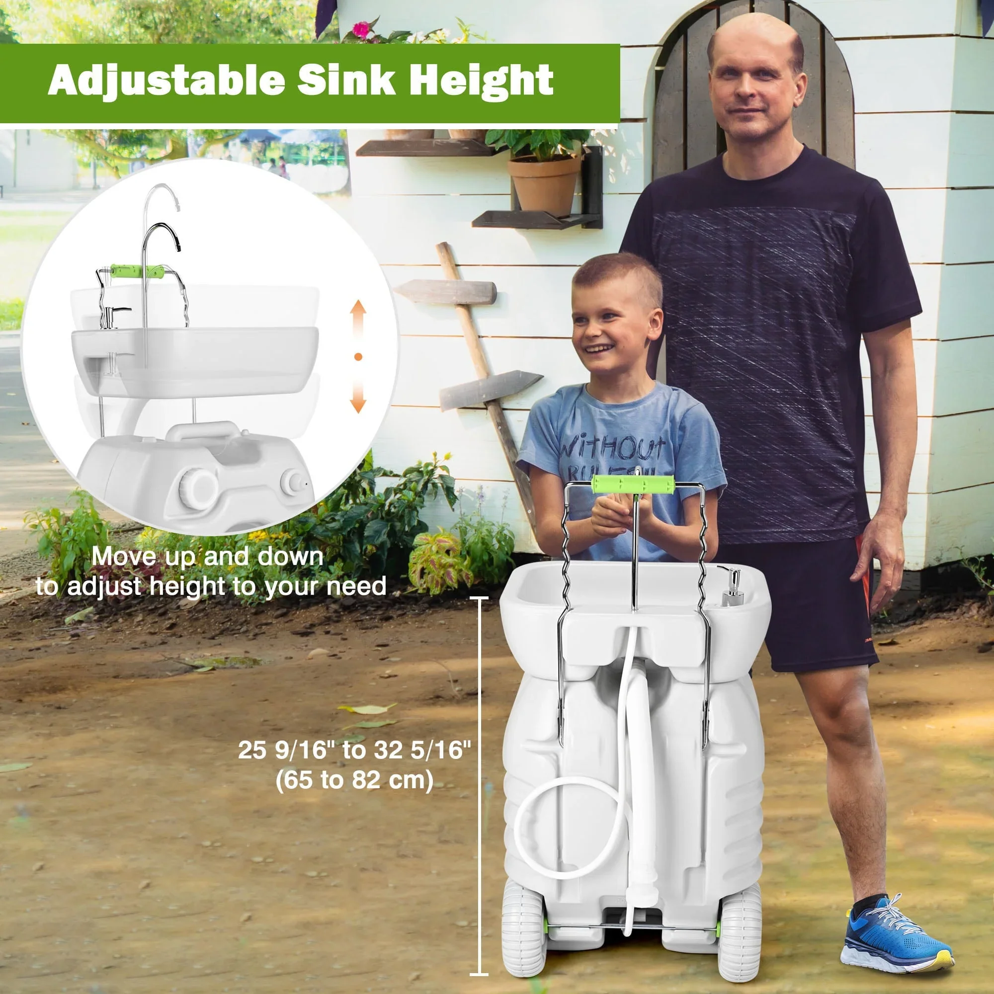 Hand Wash Station Portable Wash Sink Basin Stand 12 Gallon 45L Camping Garden