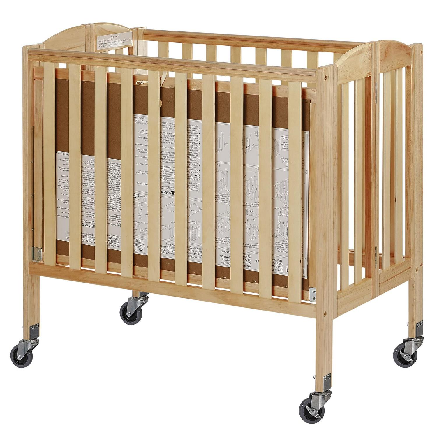 Birch 3-in-1 Folding Portable Mini Crib. Natural - Image 7