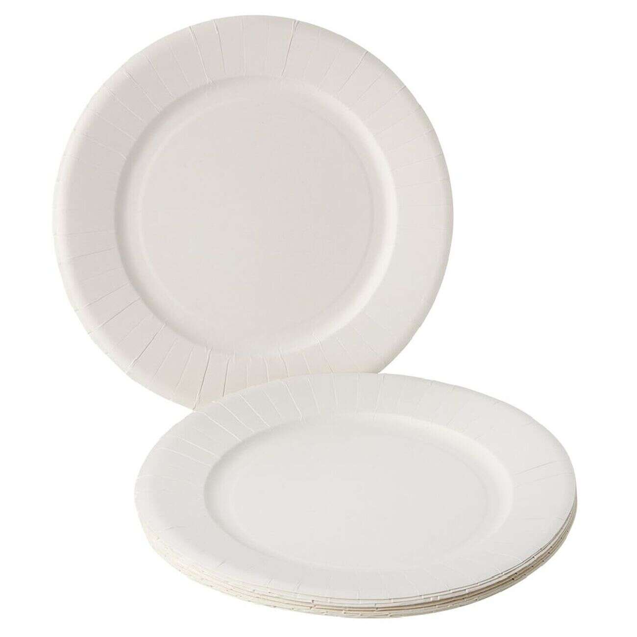 Lot de 20 assiettes en carton blanc Ø27 cm