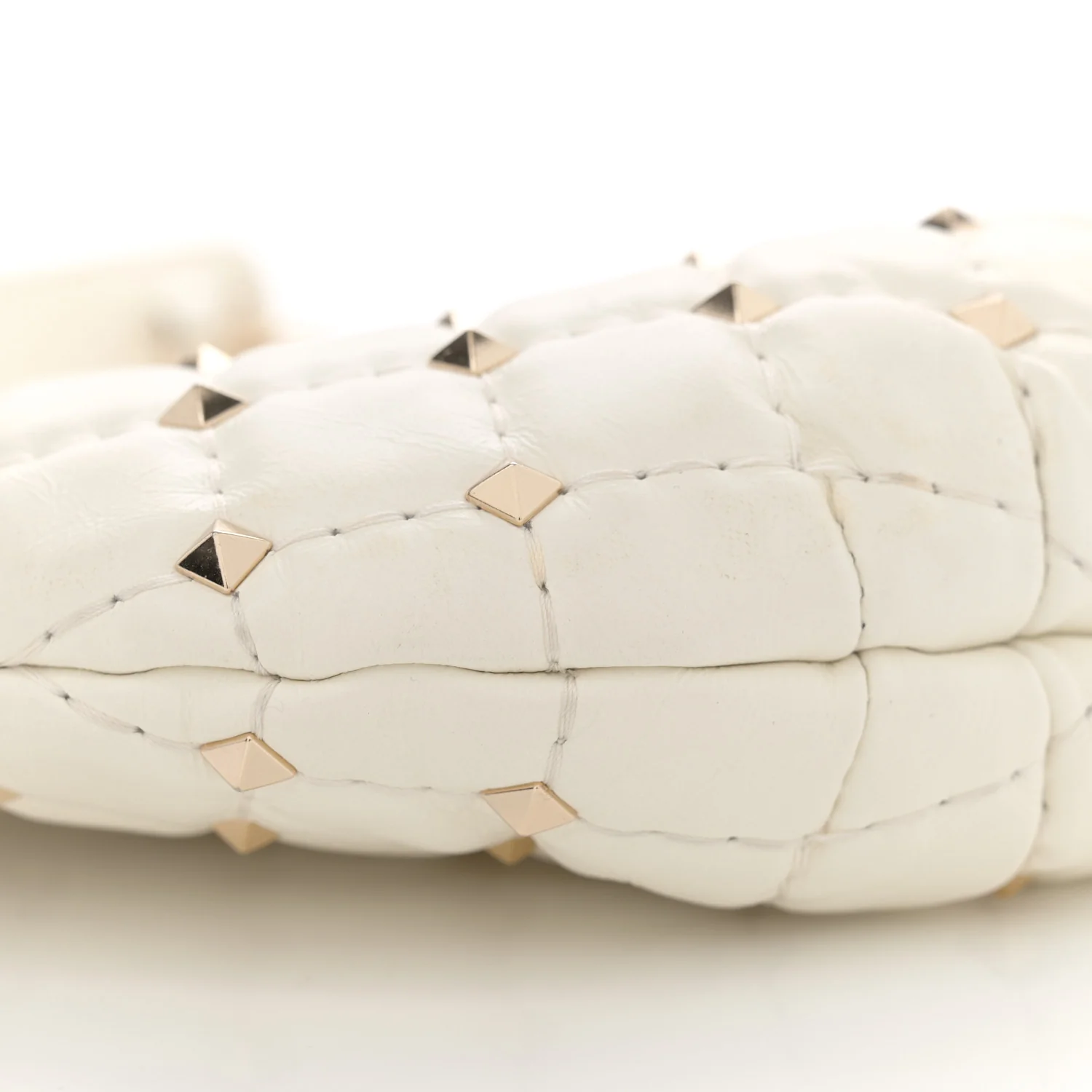 Nappa Small Rockstud Spike Hobo Ivory