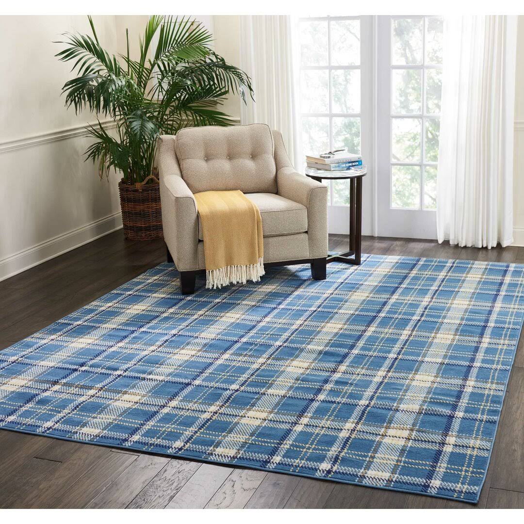 Longmont Plaid Blue Area Rug Rug Size: Rectangle 5'3