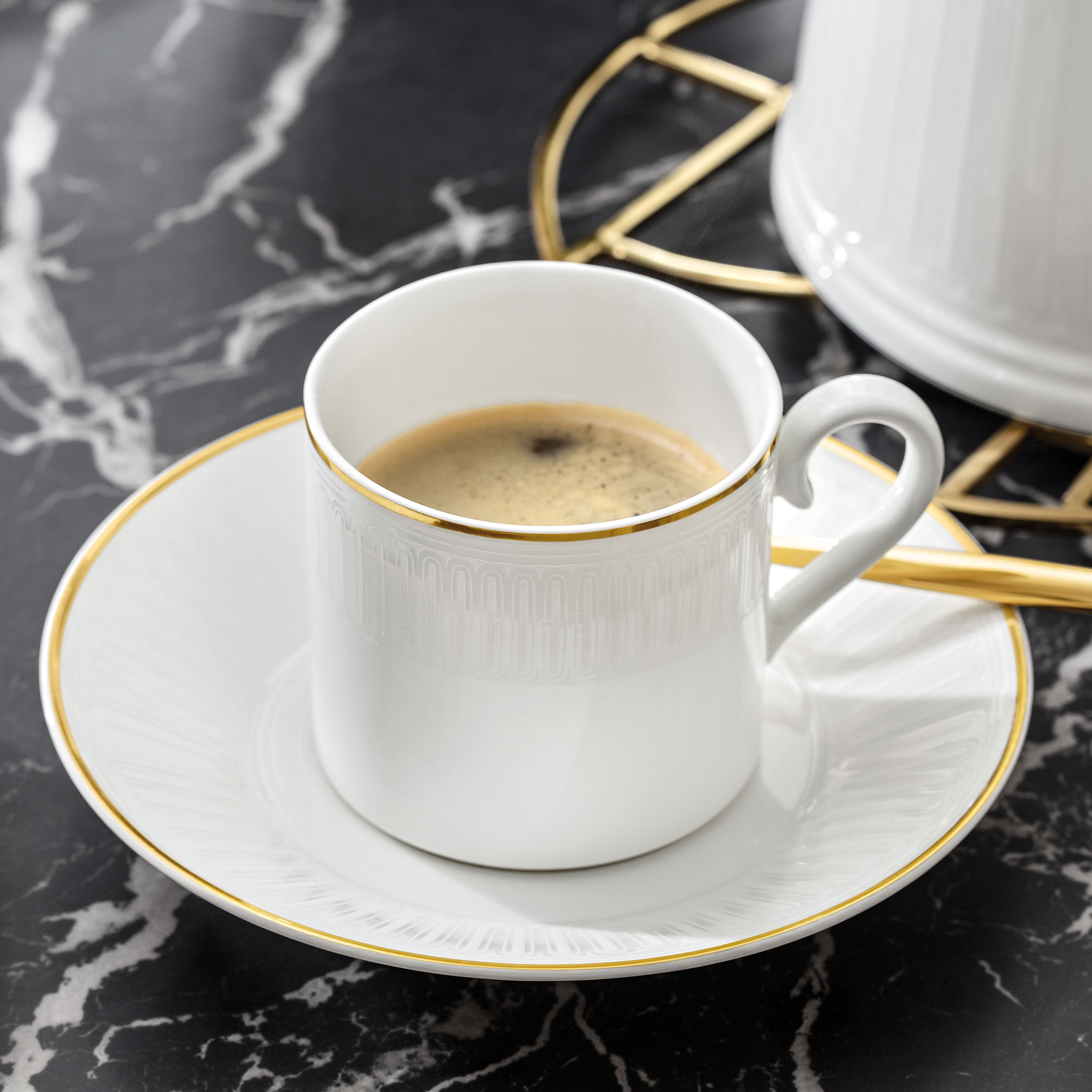 Chateau Septfontaines Coffee cup - White, 5.1 oz, Premium Bone Porcelain