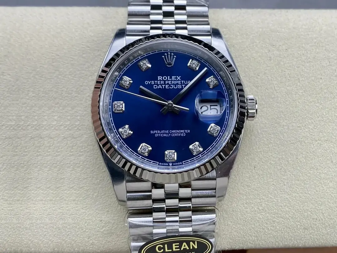 Rolex Datejust M126234-0037 36MM Clean Factory Diamond Blue Dial