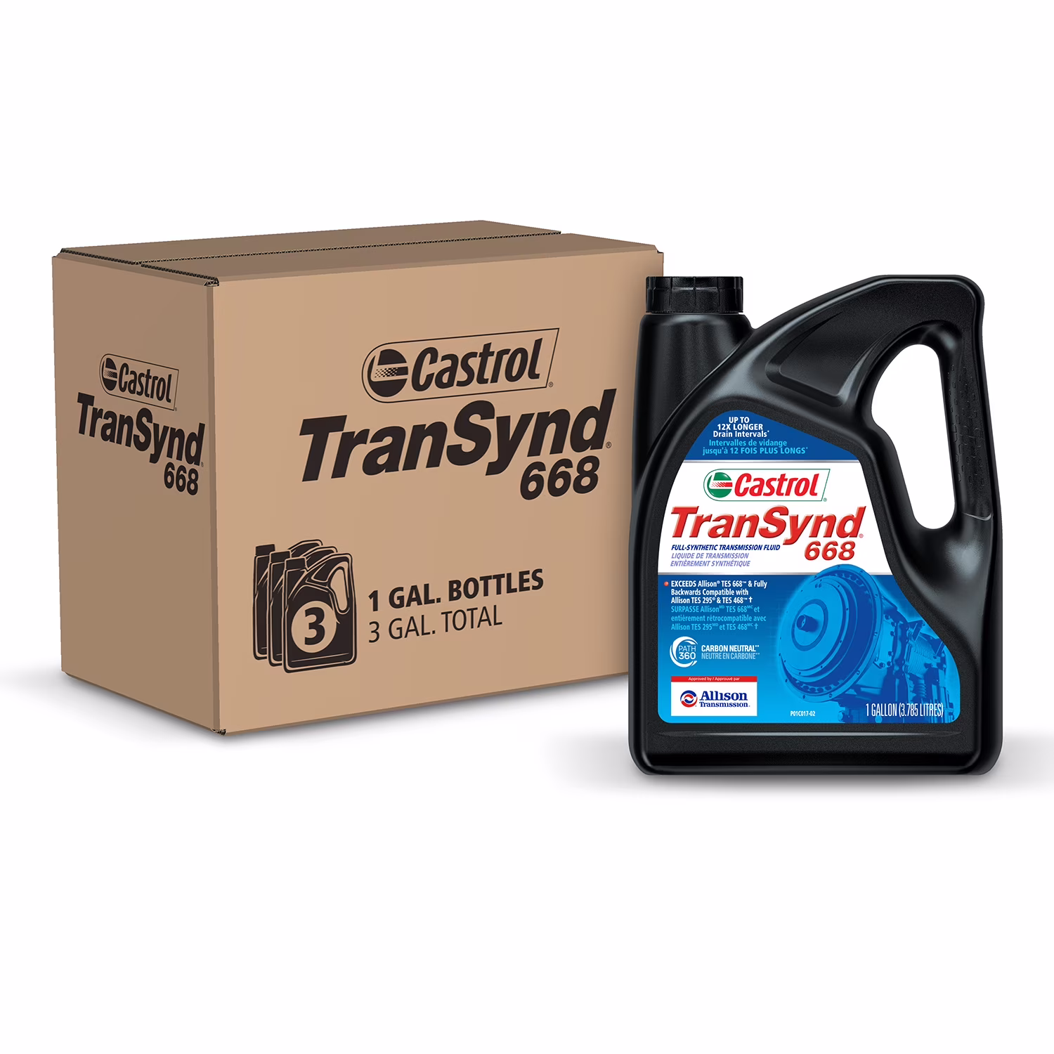 Castrol Transynd 668 Full Synthetic Automatic Transmission Fluid, 1 Gallon, Case of 3