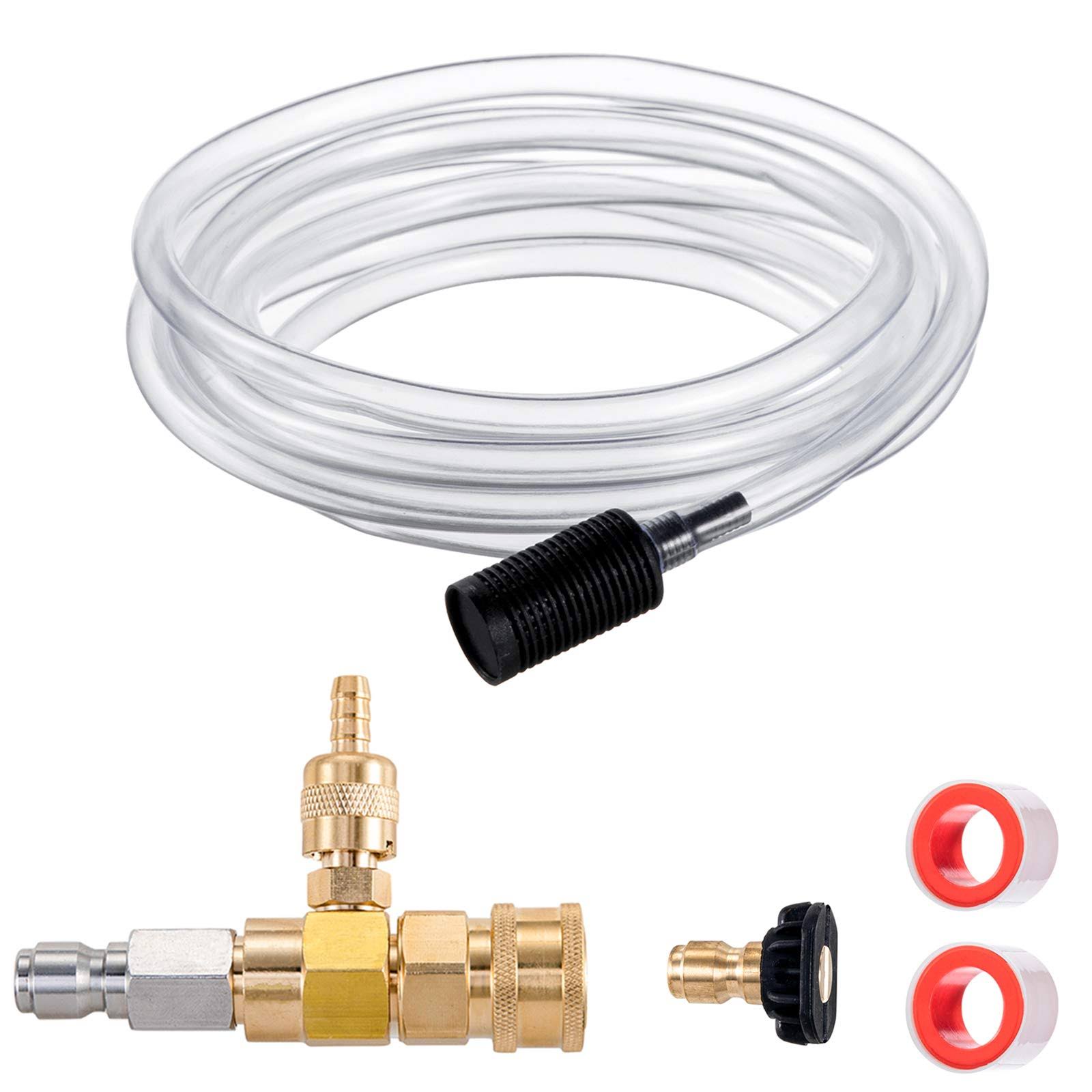 Raincovo Downstream Injector for Pressure Washer, Power Washer Chemical Injector Kit, Soap Injector, 3/8 inch Quick Connect, 4000 PSI