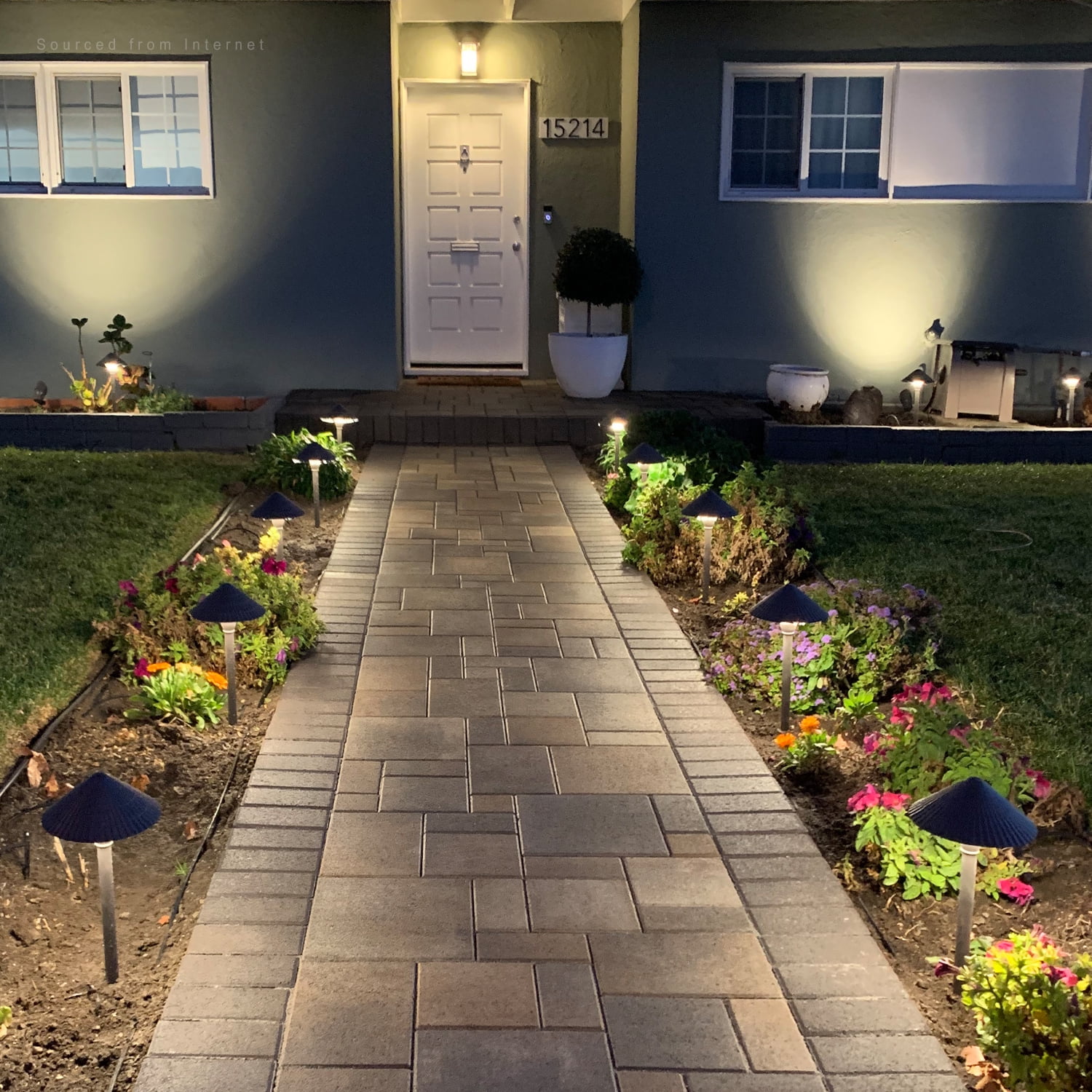 12 Pack 5CCT LED Pathway Landscape Lights, 1800K/2700K/3000K/4000K/5000K Selectable, 12-24V AC/DC Low Voltage, IP65 Waterproof, Oil Rubbed Bronze, Aluminum Housing