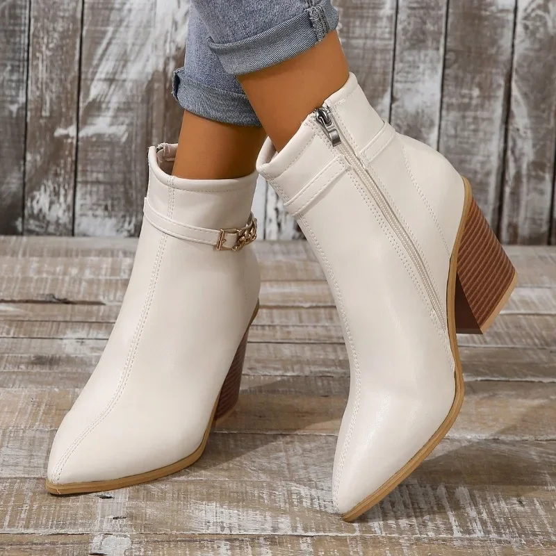 Sophie Paris I Bottes courtes à talons hauts avec fermeture éclair