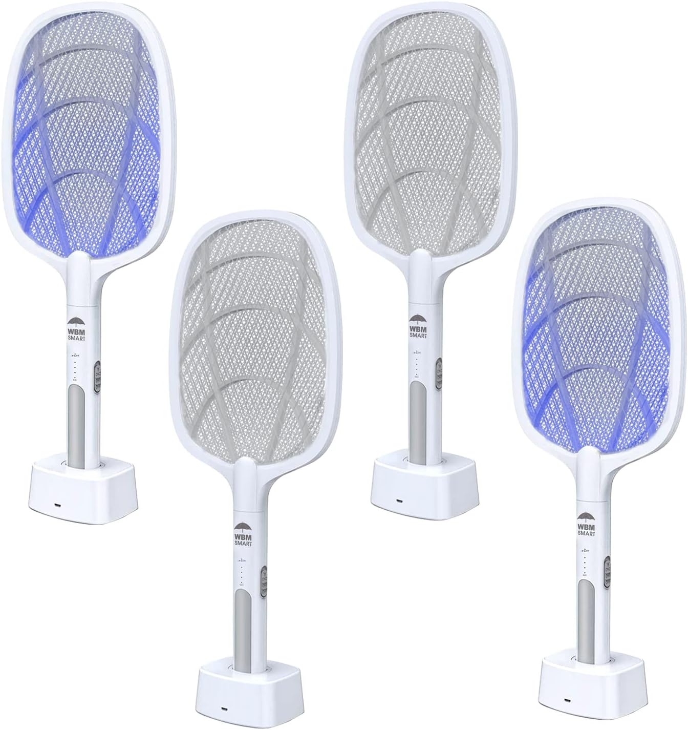 2 in 1 Electric Bug Zapper, Mosquitoes Trap Lamp & Racket, USB Rechargeable Electric Fly Swatter for Home and Outdoor Powerful Grid 3-Layer Safety Mesh Safe to Touch, Pack of 2