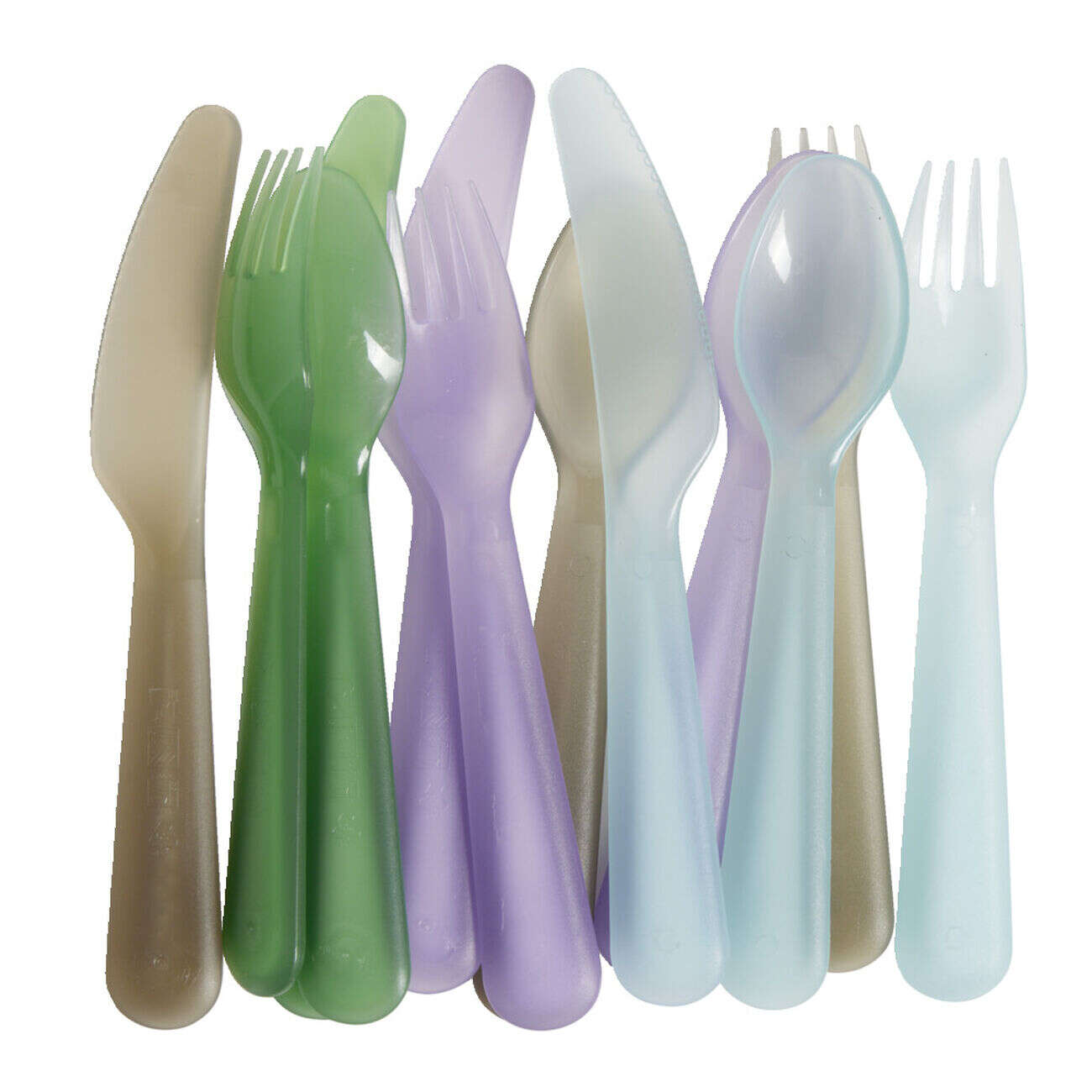 Lot de 12 couverts pour enfant plastique coloré