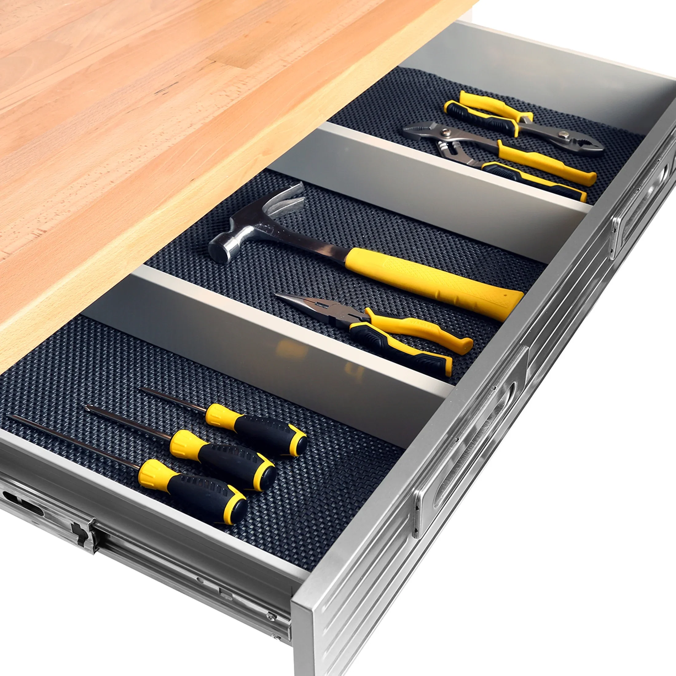 Seville Classics UltraHD? Heavy Duty Commercial Lighted Workcenter Workbench w/ Pegboard, Granite, 48 W x 24 D x 65.5 H