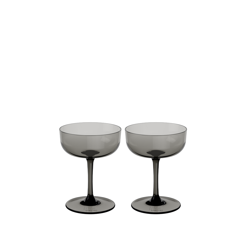 Like Glass Champagne coupe glass - Grey, 4.1 oz, crystal glass