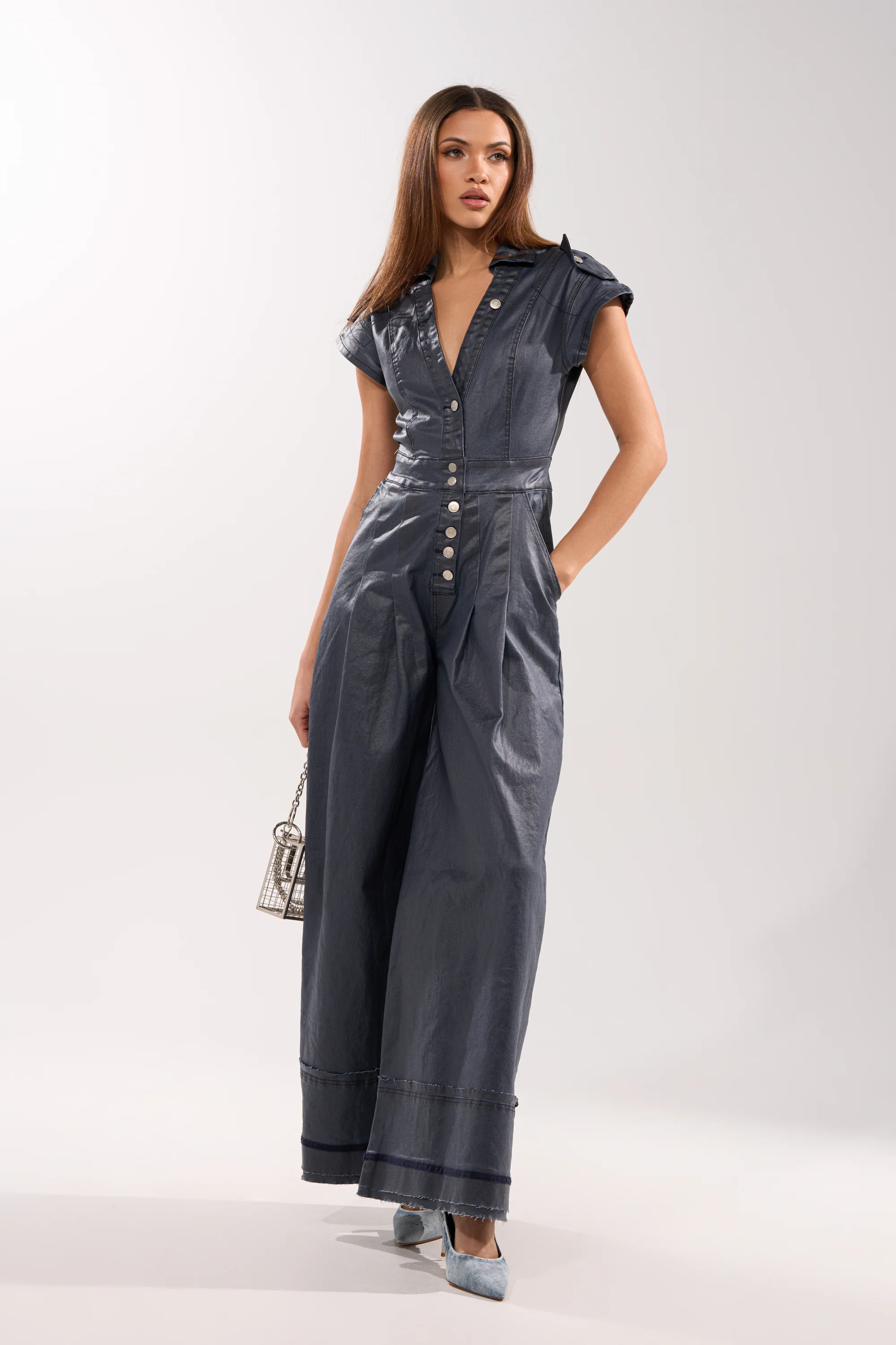 RONNIE DENIM JUMPSUIT - Akira Store