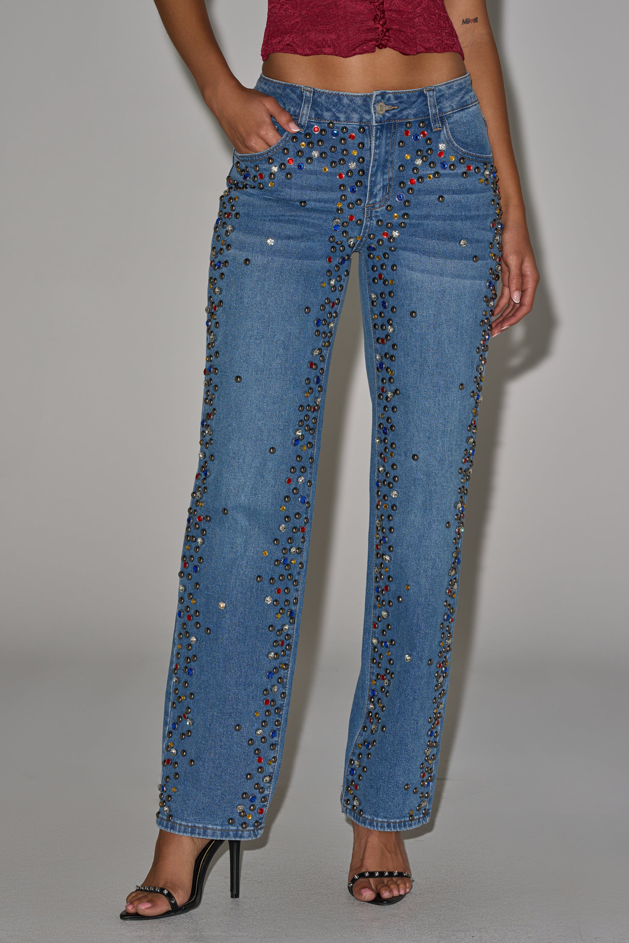 JESSIE RHINESTONE DENIM - Akira Store