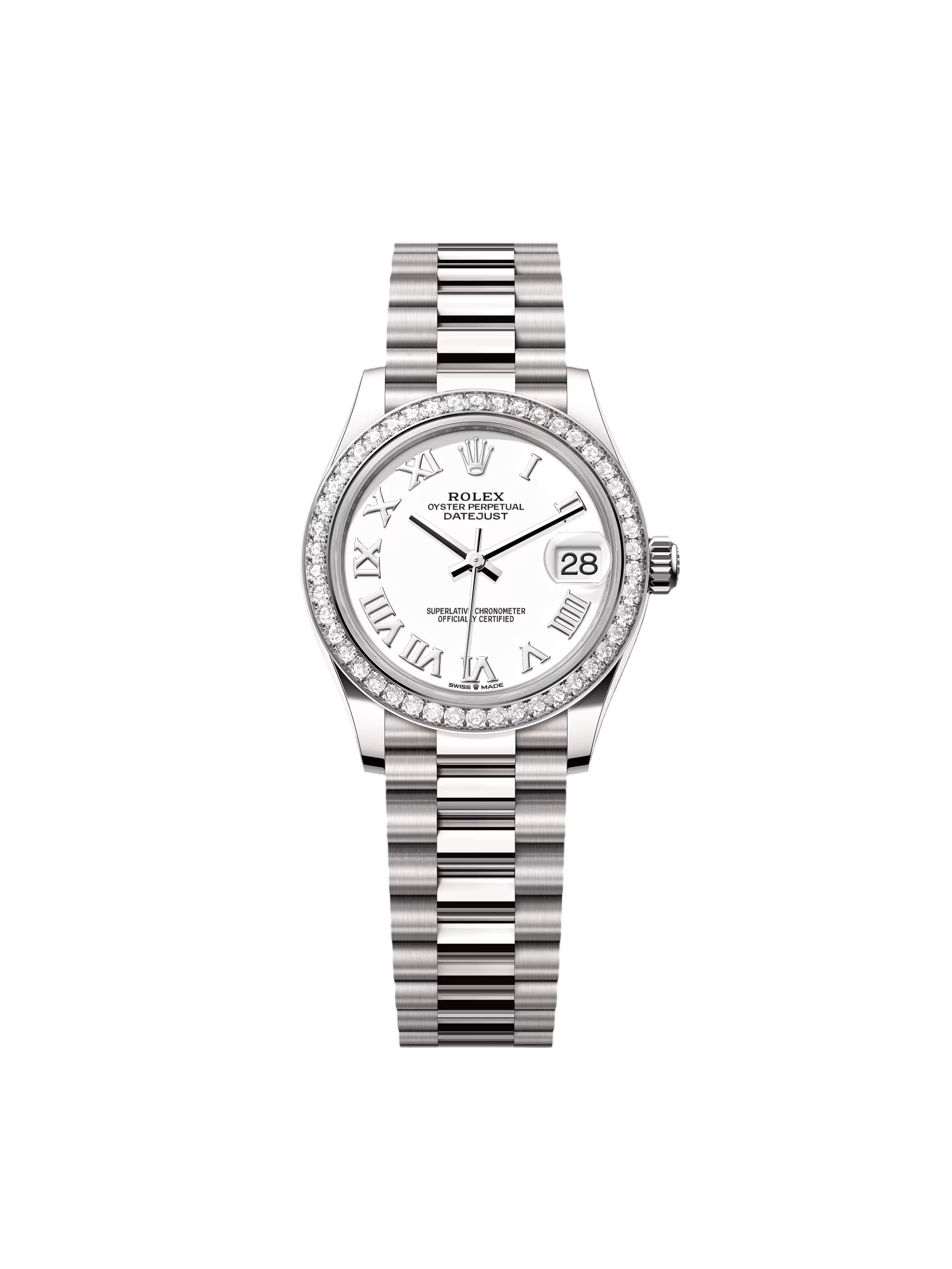 【Super Clone】RLX Datejust m278289RBR-0007 White Dial White Gold President Watch