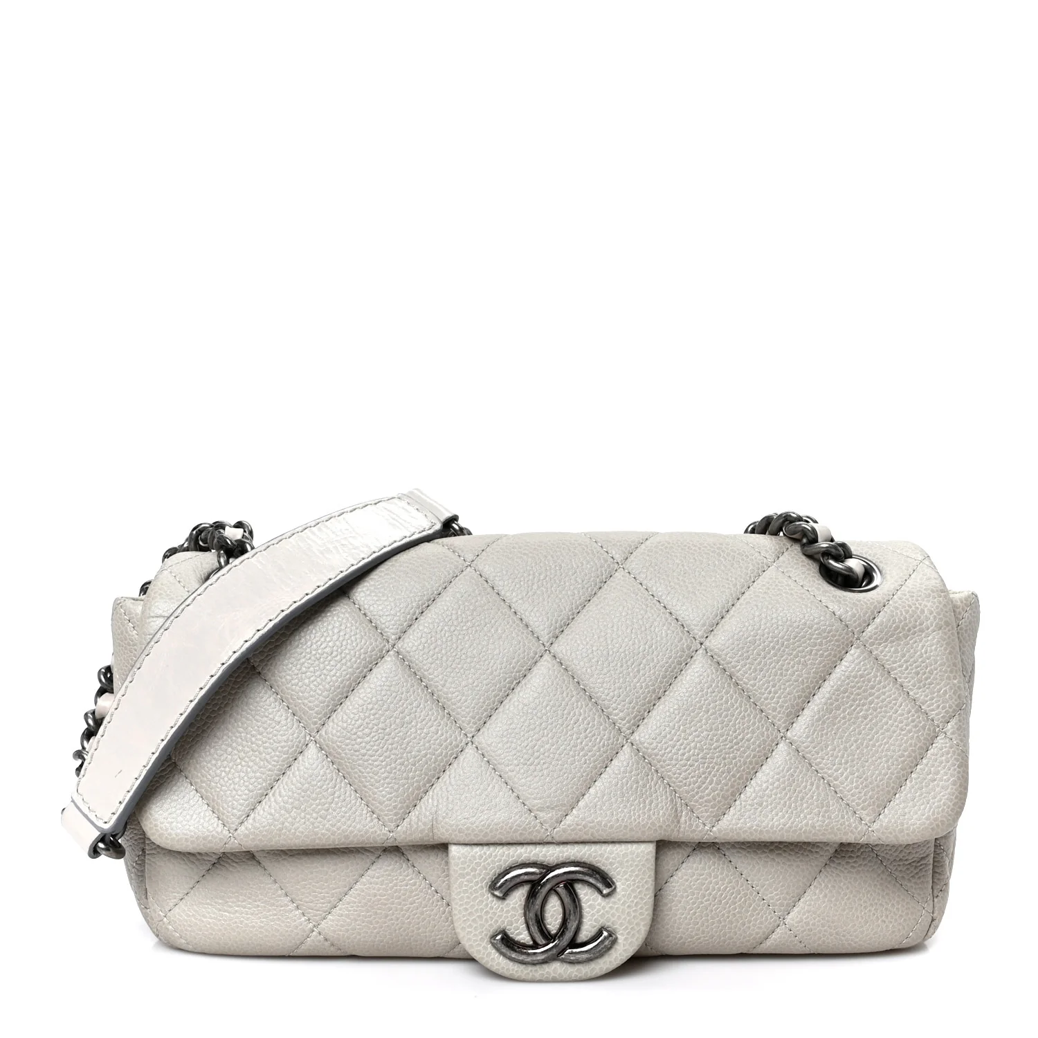 Caviar Quilted Coco Casual Flap Ivory