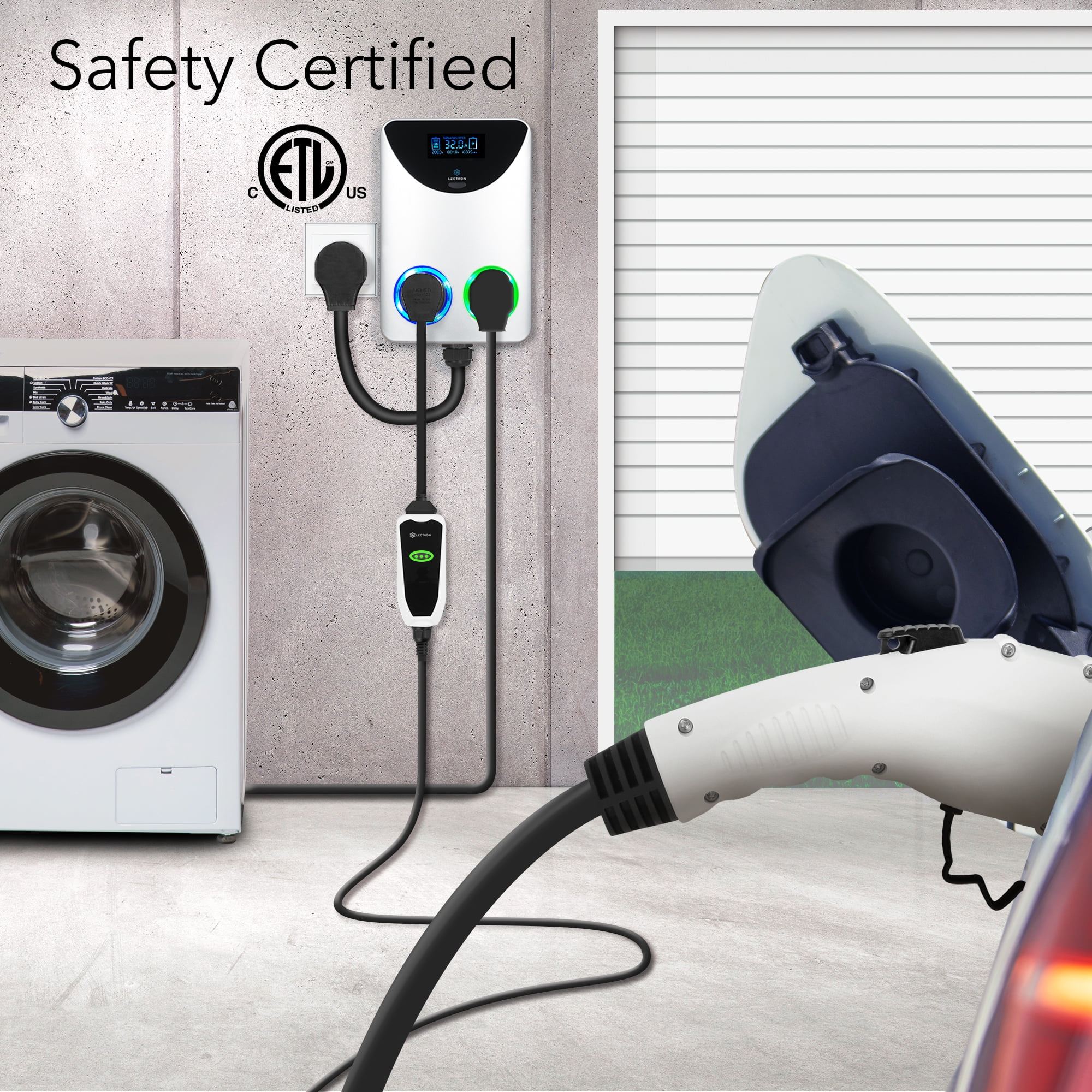 Lectron NEMA Socket Splitter - Power Your EV Charger and High - Powered Appliance from the Same Outlet (NEMA 14 - 50 to NEMA 14 - 50 / NEMA 14 - 50 Splitter)