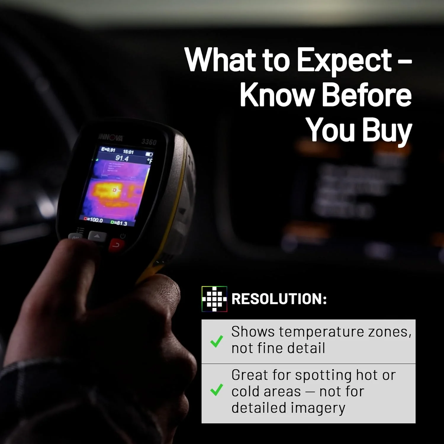 3360 Thermal Camera Infrared Camera with Heat Vision Identify Hot/Cold Spots -4�� ~ 1112��F Easy to Use Thermal Imager - Image 2