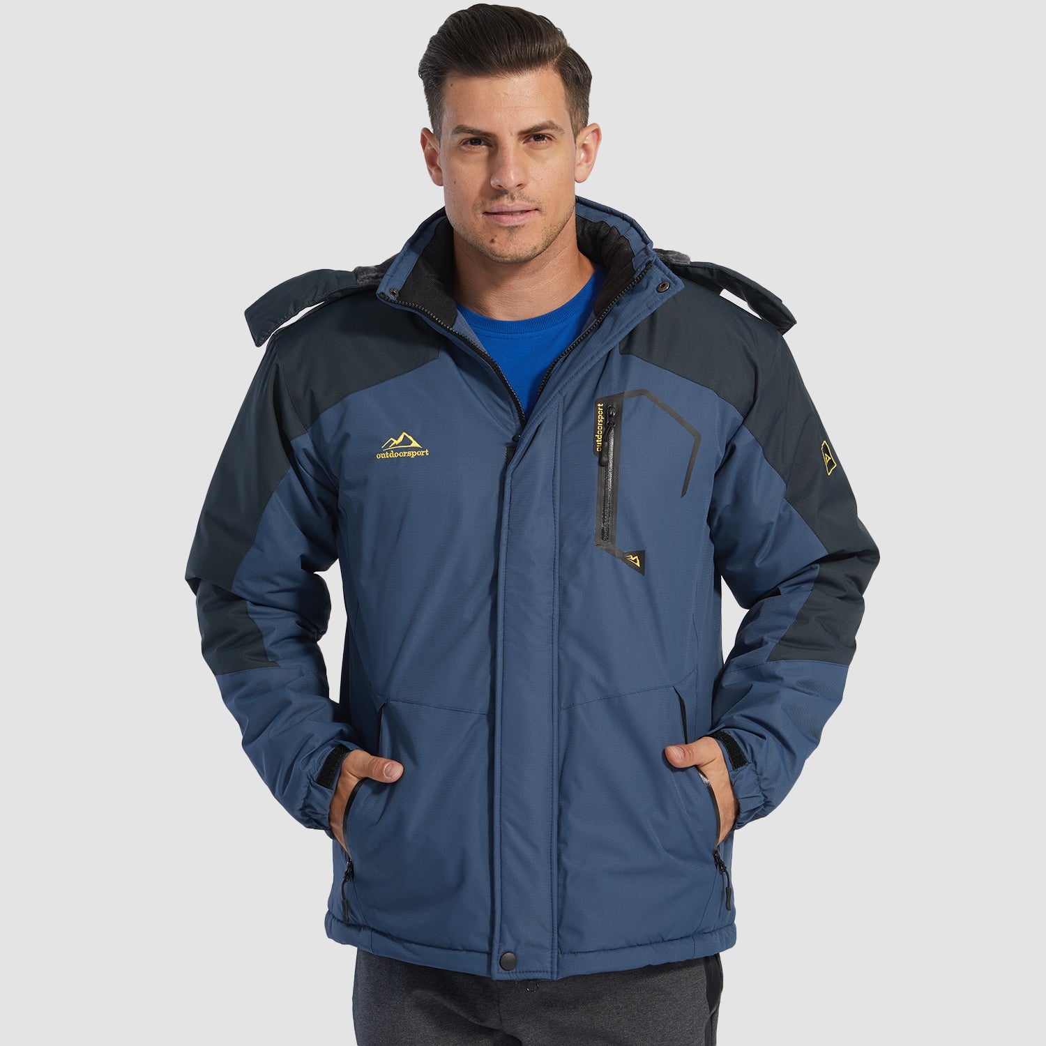 Veste d'hiver pour homme, imperméable, veste de ski, manteau de neige chaud en polaire, parka, imperméable à poches multiples