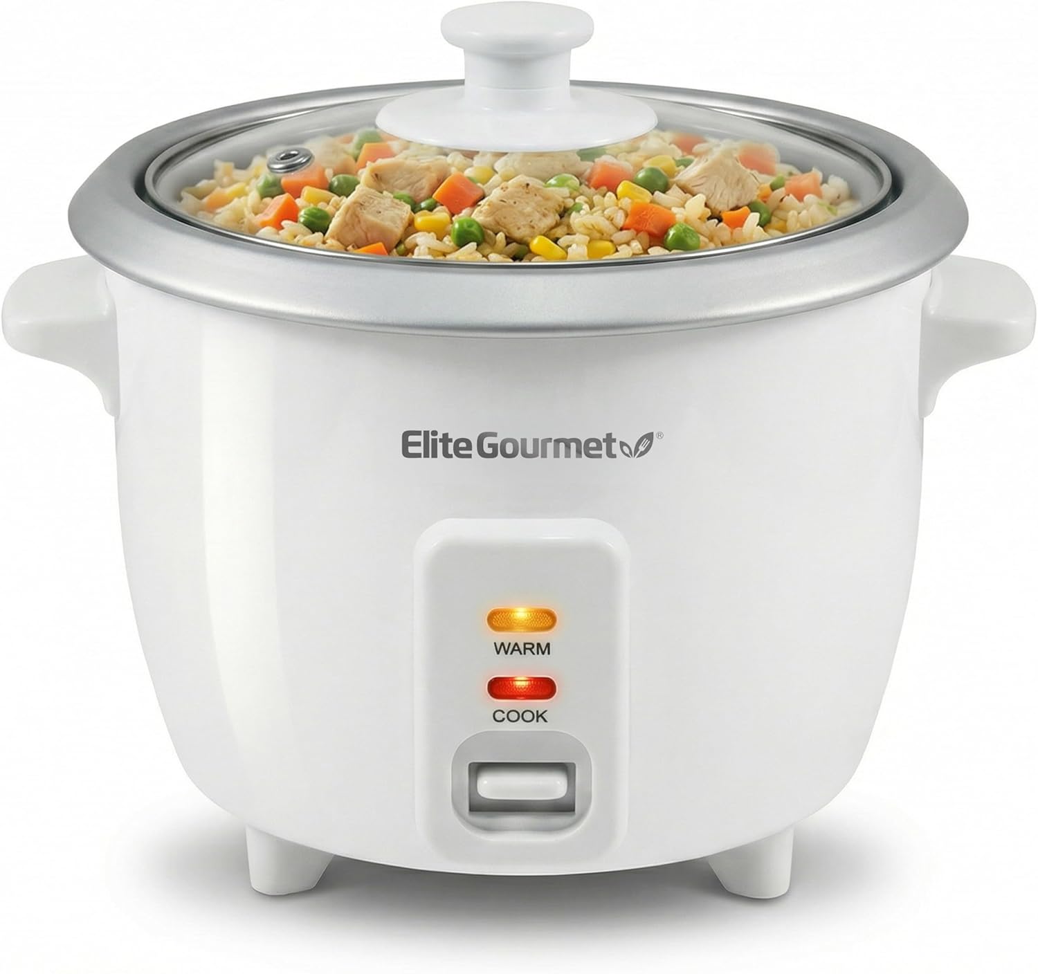 Elite Gourmet ERC-003X Rice Cooker, Keep Warm, White, 6 Cups Cooked| 3 Cups Uncooked - Also Makes Soups, Stews, Grains and Hot Cereals for Versatile One-Pot Meals