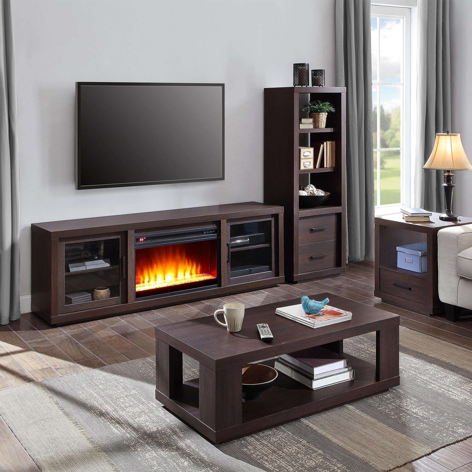 Better Homes & Gardens Steele End Table With Drawer, Espresso Finish