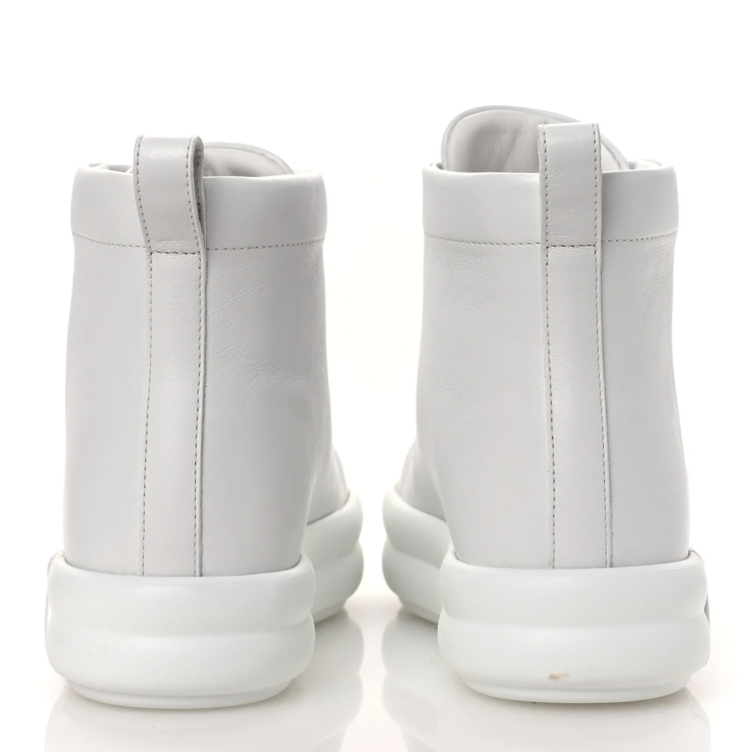 Calfskin Womens Happiness High Top Sneakers 36.5 White