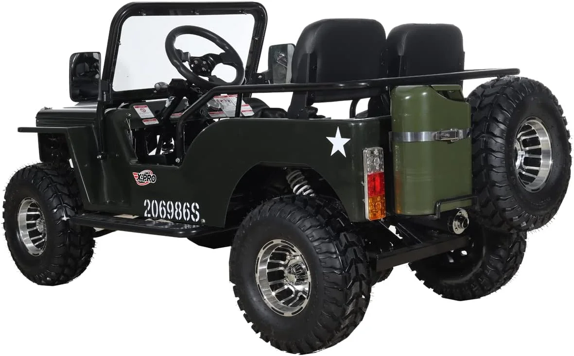 X-Pro 125cc Jeep Go Kart, 3-Speed Semi-Automatic Transmission w/Reverse, Big 18 Aluminum Rim Wheels