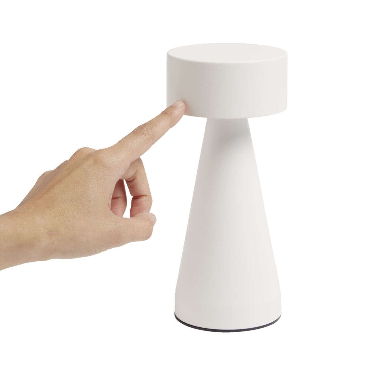 Lampe de table Squari USB tactile blanche Ø9,5xH22,5cm