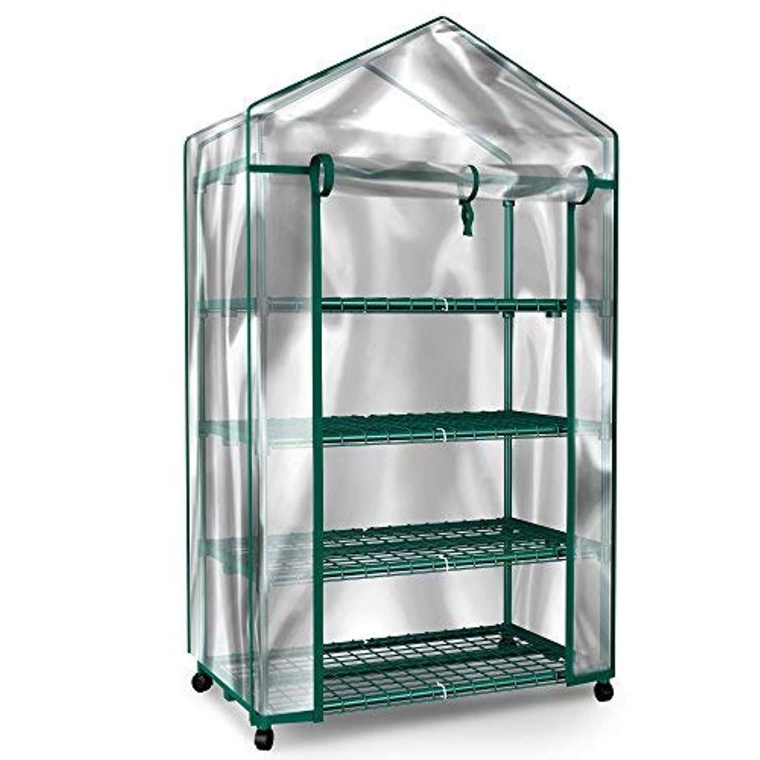 Home-Complete Mini Greenhouse-4-Tier Indoor Outdoor Sturdy Portable Shelves-Grow