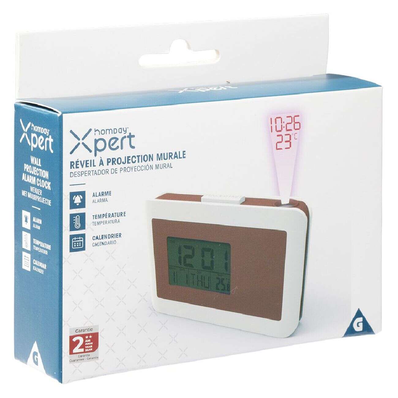 Réveil alarme avec projection