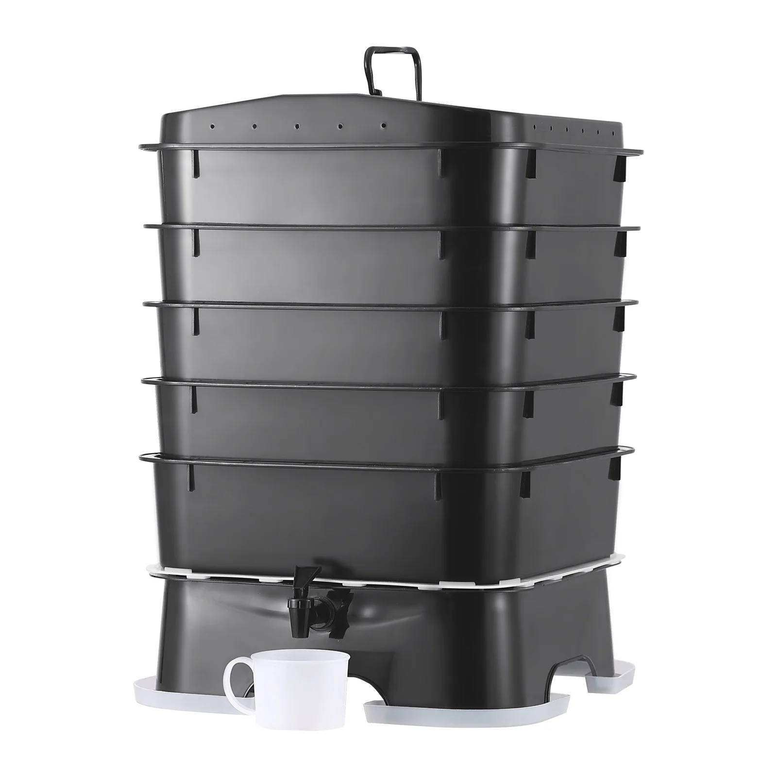 5-Tray Worm Composter 44 QT/50 L Worm Compost Bin Indoor and Outdoor - Image 4