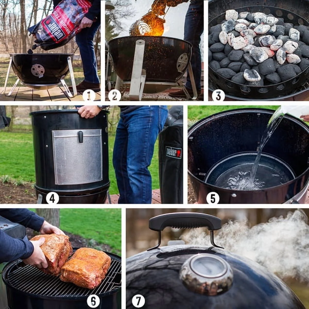 Weber Smokey Mountain Cooker Charcoal Smoker with 14 - Inch