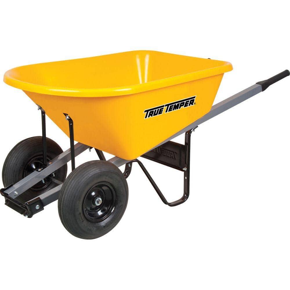 True Temper 6 Cu. ft. Poly Wheelbarrow with Dual Wheels RP6DWLG8