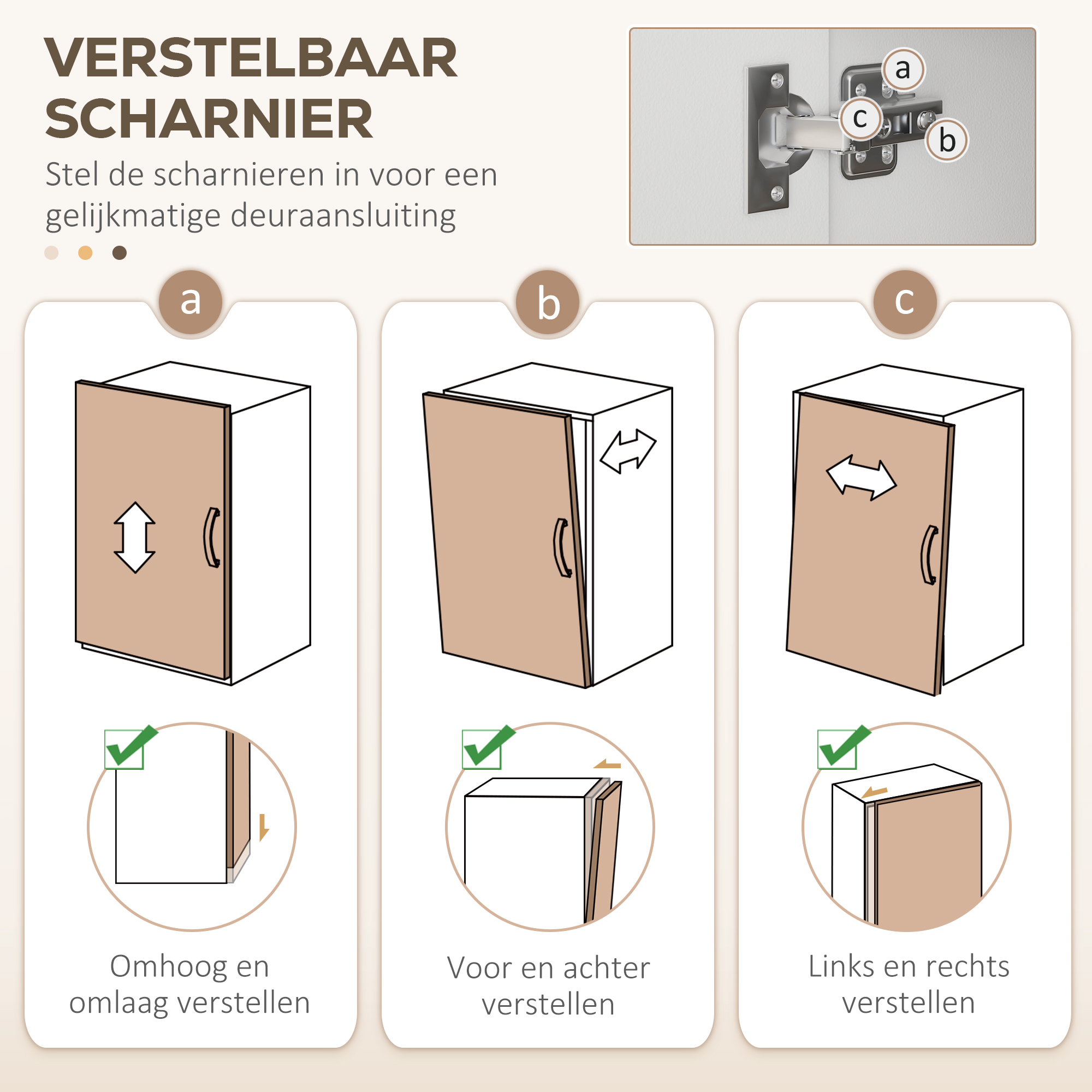 HOMCOM Keukenkast, Buffet, 3 Laden, 3 Planken, Veel Opbergruimte, 89x39,5x168cm, Wit