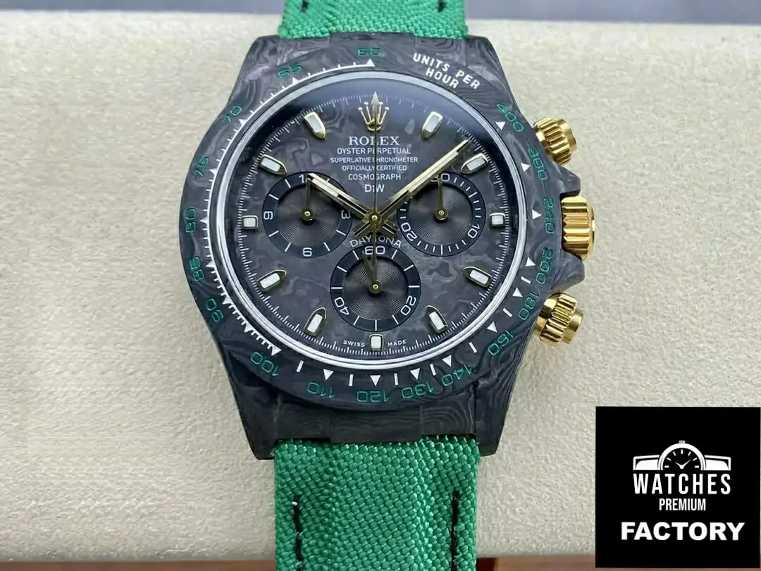 Rolex Daytona Cosmograph Noob Factory Diw Custom Version Dark Green Strap