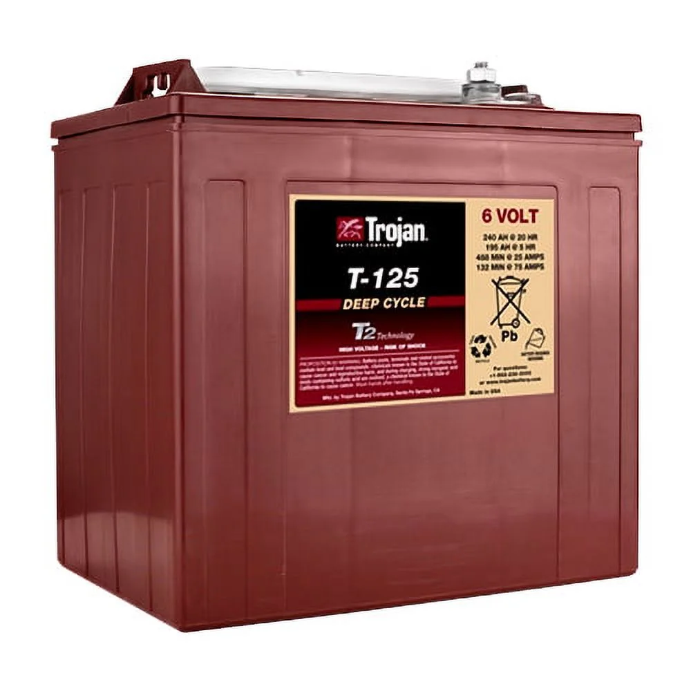 Trojan T - 125 240ah, 6V Deep Cycle Battery - 4 Pack