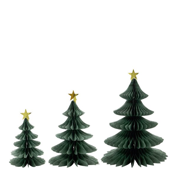 Tree julepynt 3 stk grønn