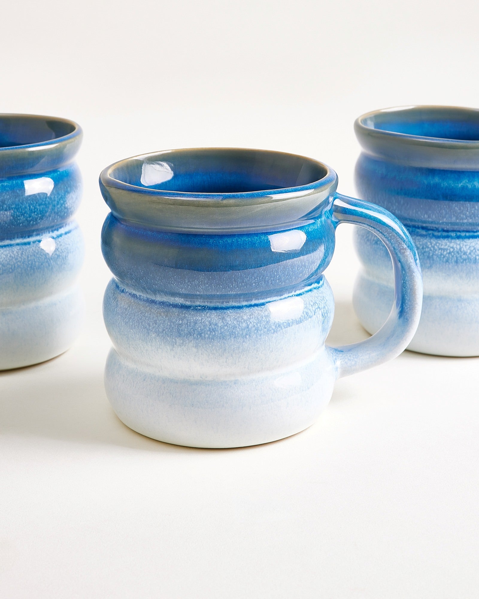 OMBRA - LARGE MUG BUBBLE DARK BLUE LIGHT BLUE SET OF 4