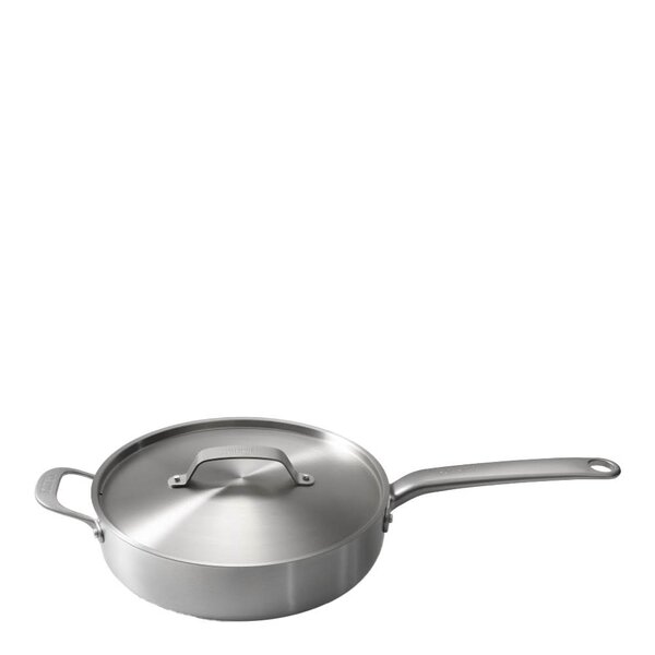 Sautépanne m/lokk 28 cm rustfritt stål