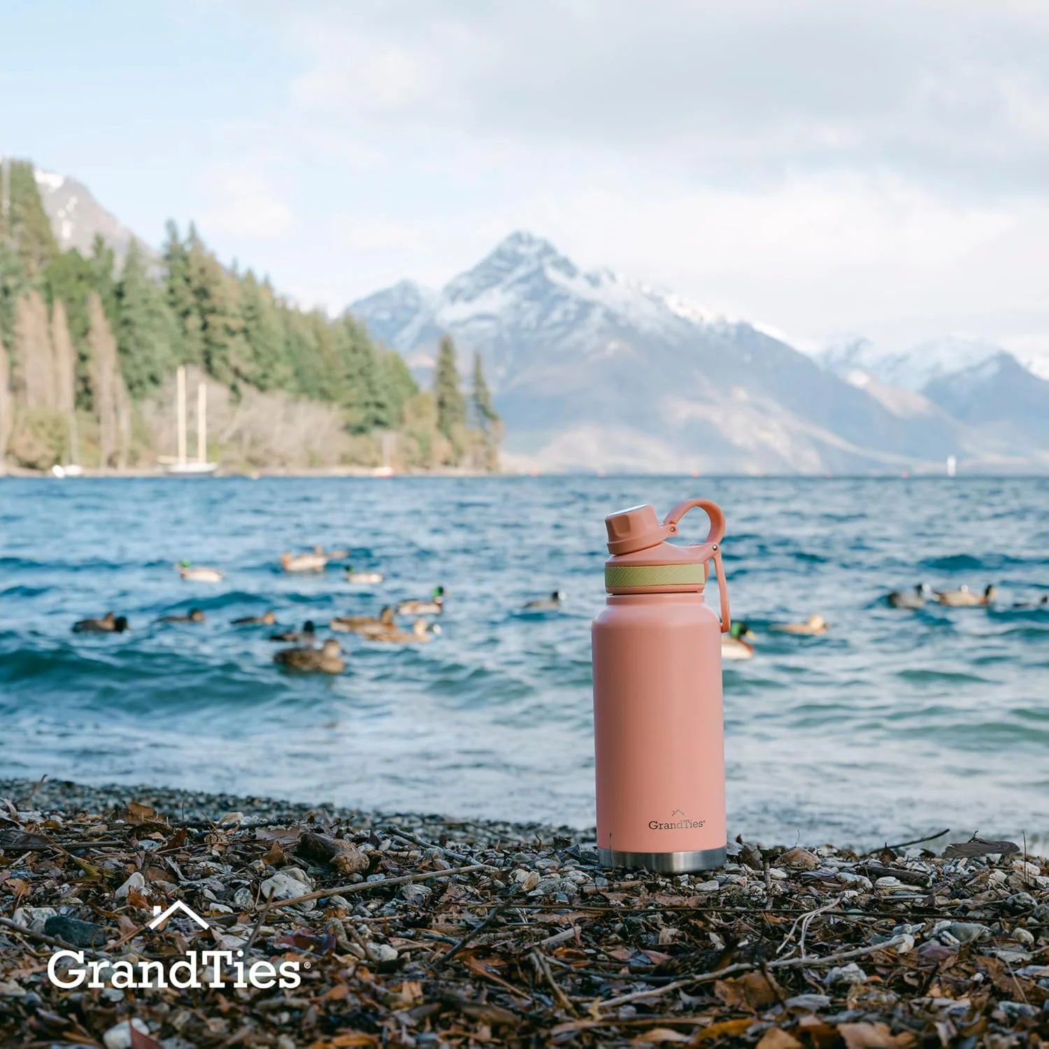 32 Ounces Wide Mouth Stainless Steel Insulated Water Bottle - Rose Salt with 2 Lids, BPA-Free Travel Canteen for Gym, Hiking, Camping, and Outdoor Activities(Rose Salt 32 oz/32 Pack)