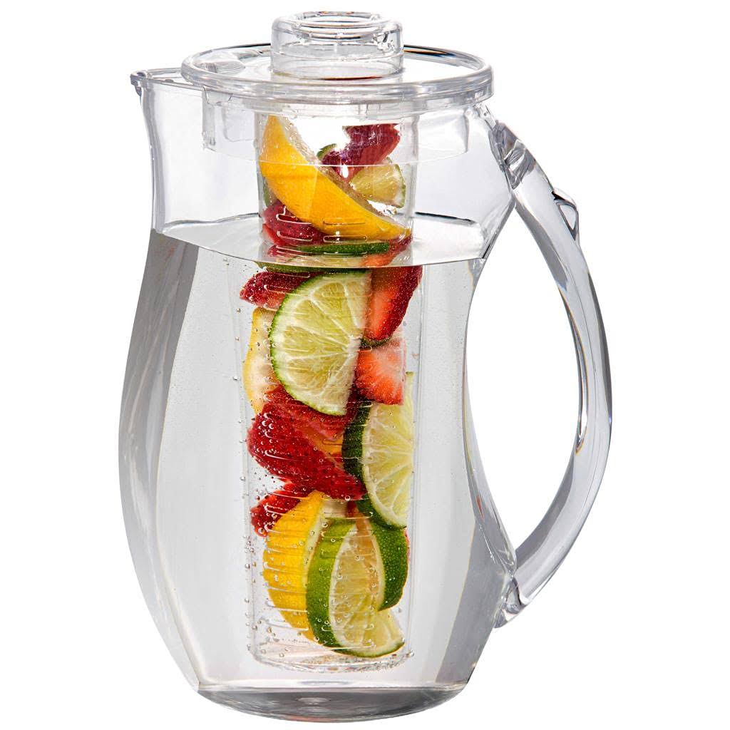 Water Infuser Pitcher - Fruit Infuser Water Pitcher by Home Essentials & Beyond - Shatterproof Acrylic Pitcher - Elegant Durable Design - Ideal for