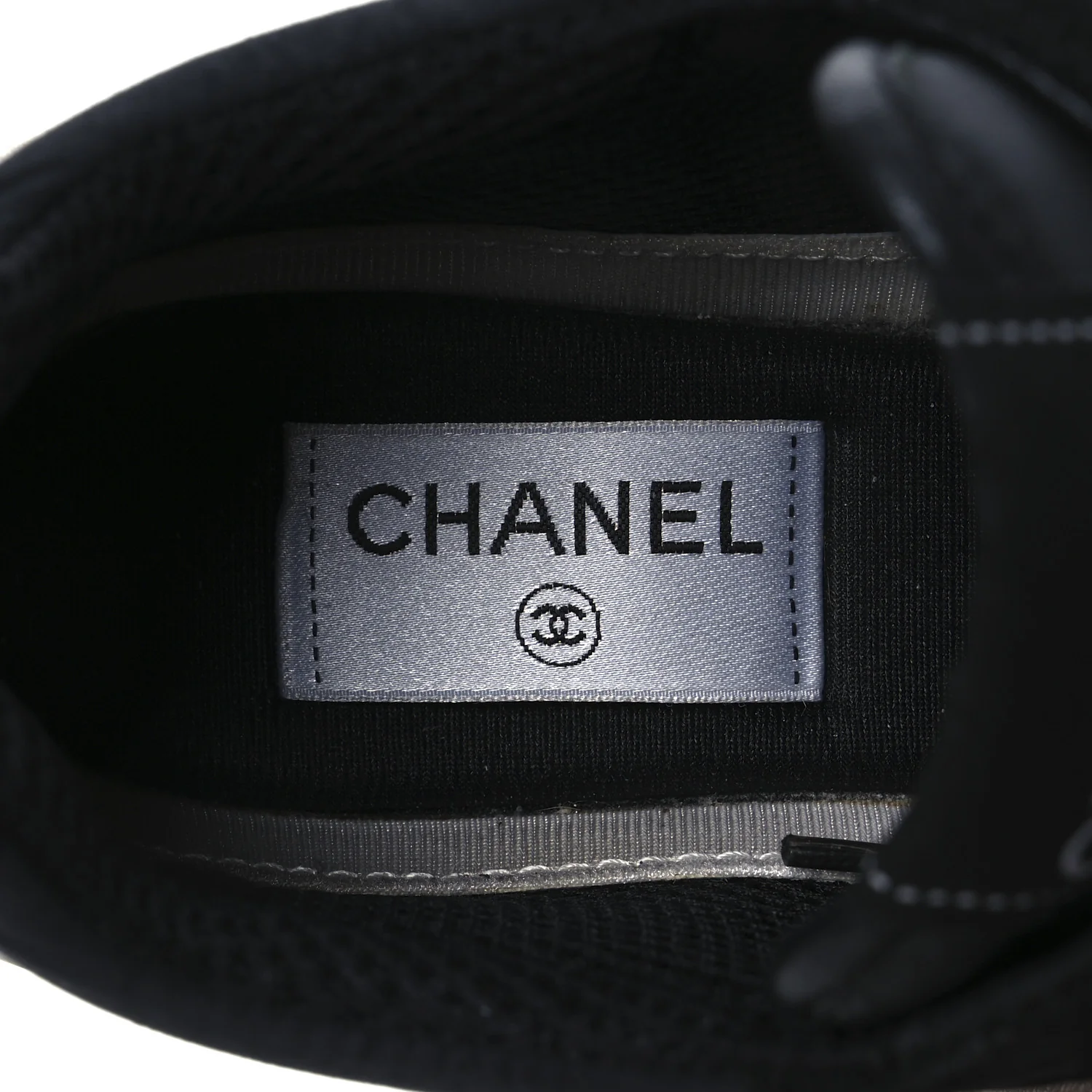 Calfskin Mesh Lycra Suede Womens Logo Sneakers 40 Black