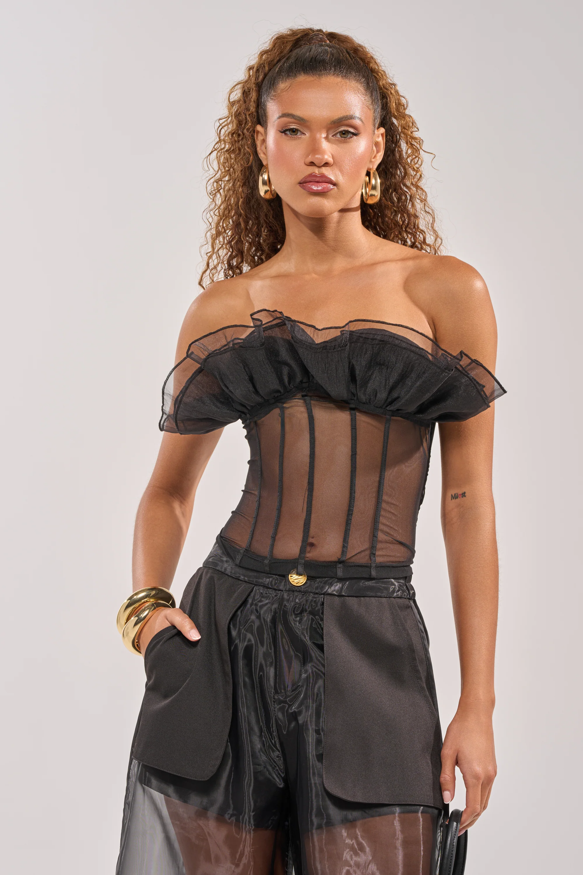 FAN OUT SHEER CORSET - Akira Store