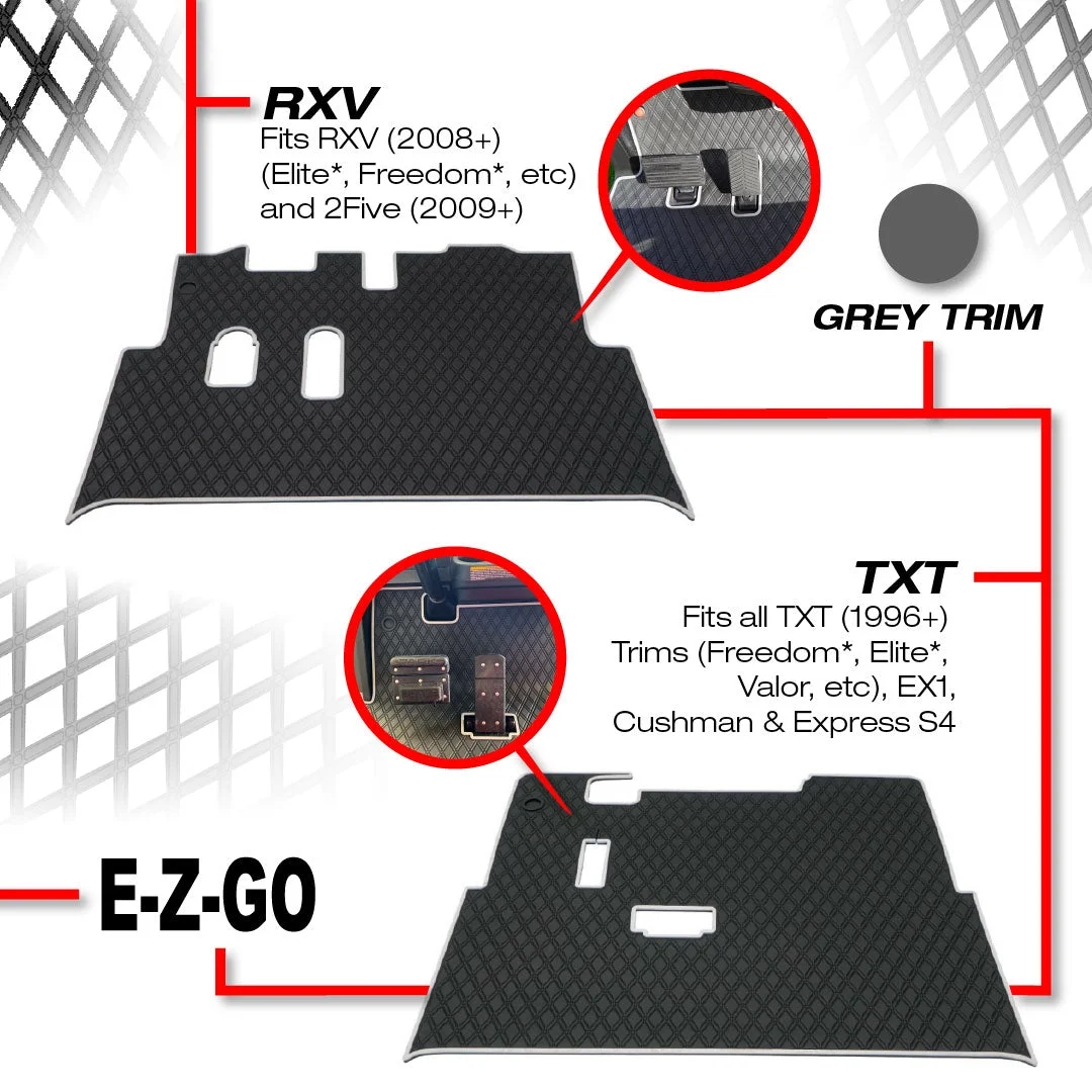 EZGO RXV Golf Cart Mat, Full Coverage Golf Cart Floor Liner Mat Only Fits EZGO RXV (2008-2022) 2Five (2009+) Black with Red Trim(Red Trim) - Image 6