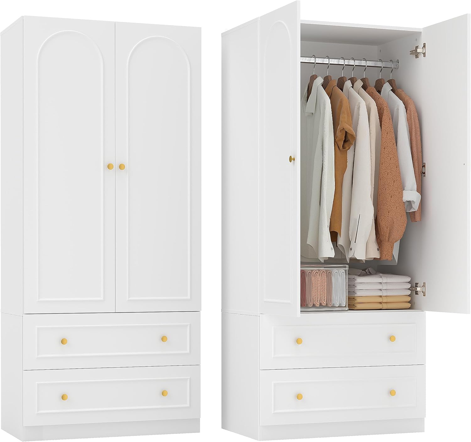 GOODONE Wooden Armoire Wardrobe Closet - 71