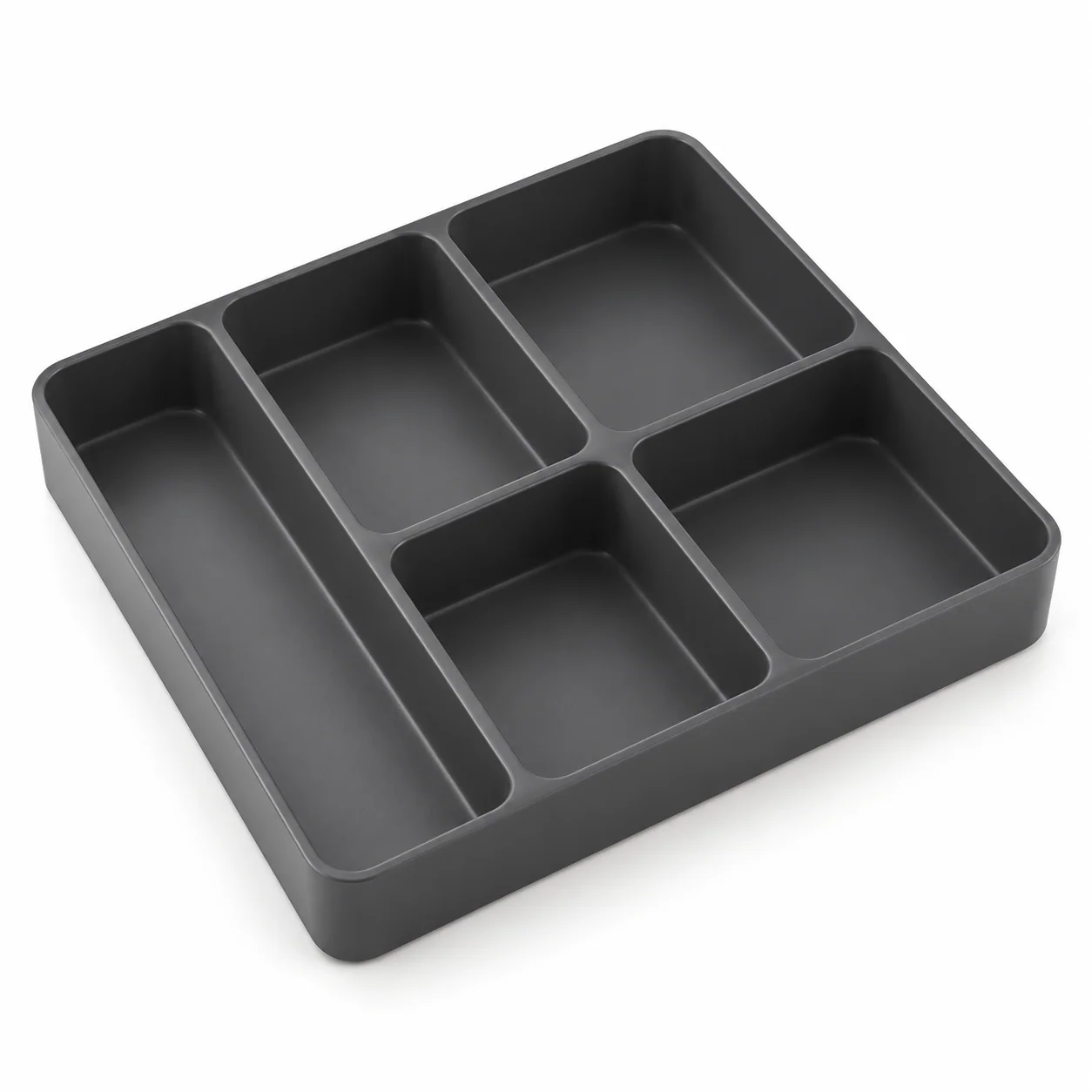 Charcoal Desk Drawer Organizer Tray, 5 Compartments