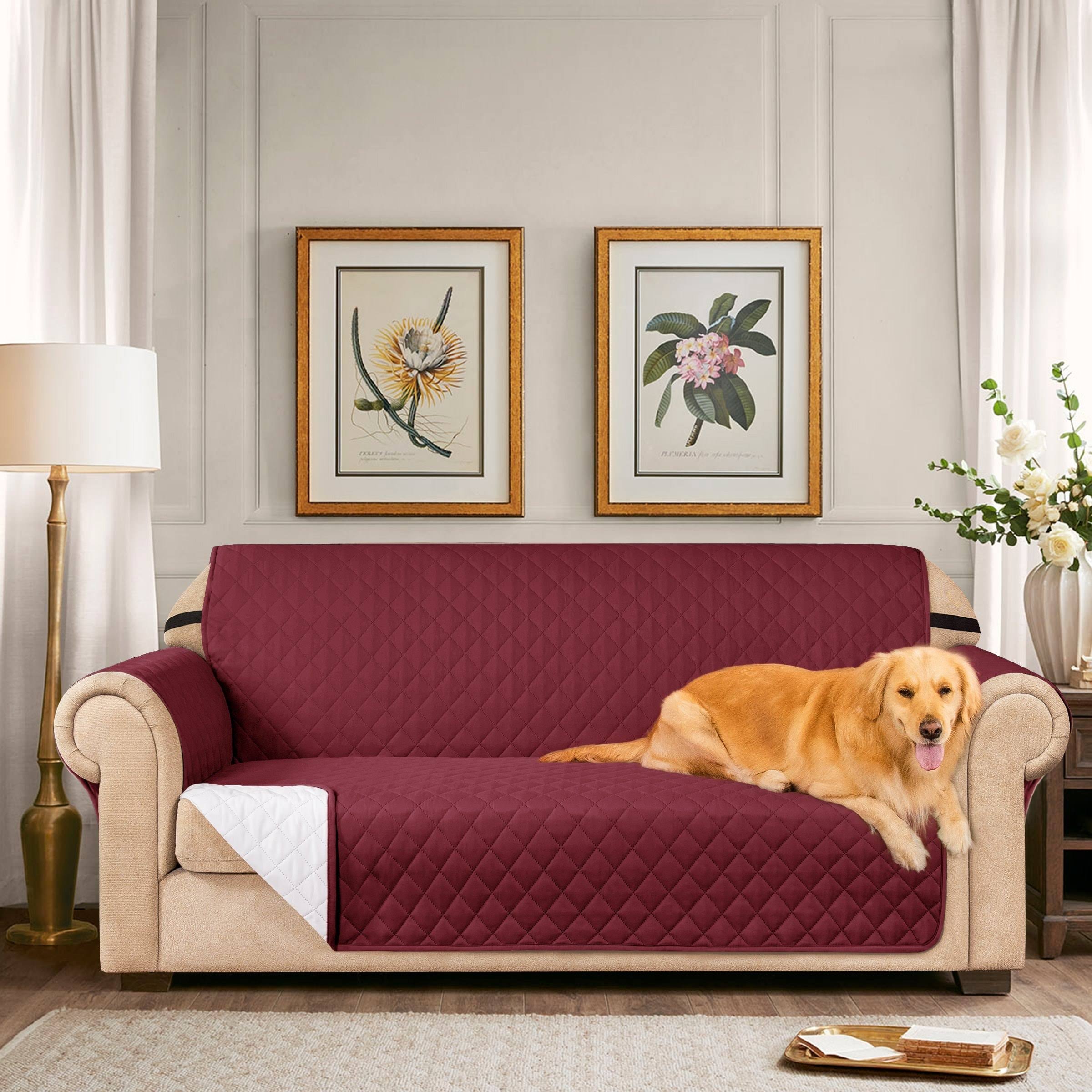 Subrtex Reversible Armchair/Loveseat/Sofa Slipcover - Wine