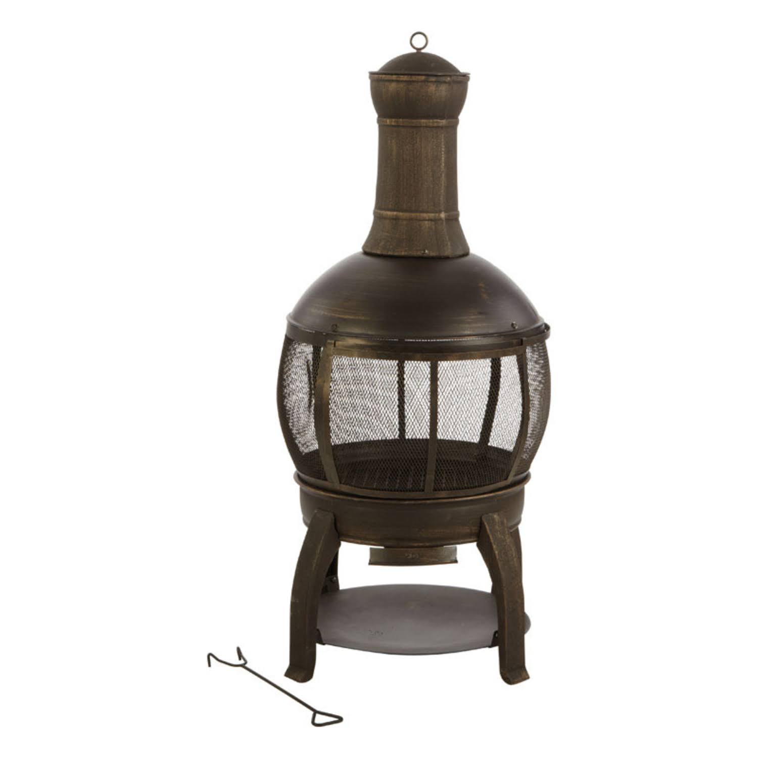 Living Accents Chimenea Fire Pit 47 in. H x 22 in. W Cast Iron/Steel