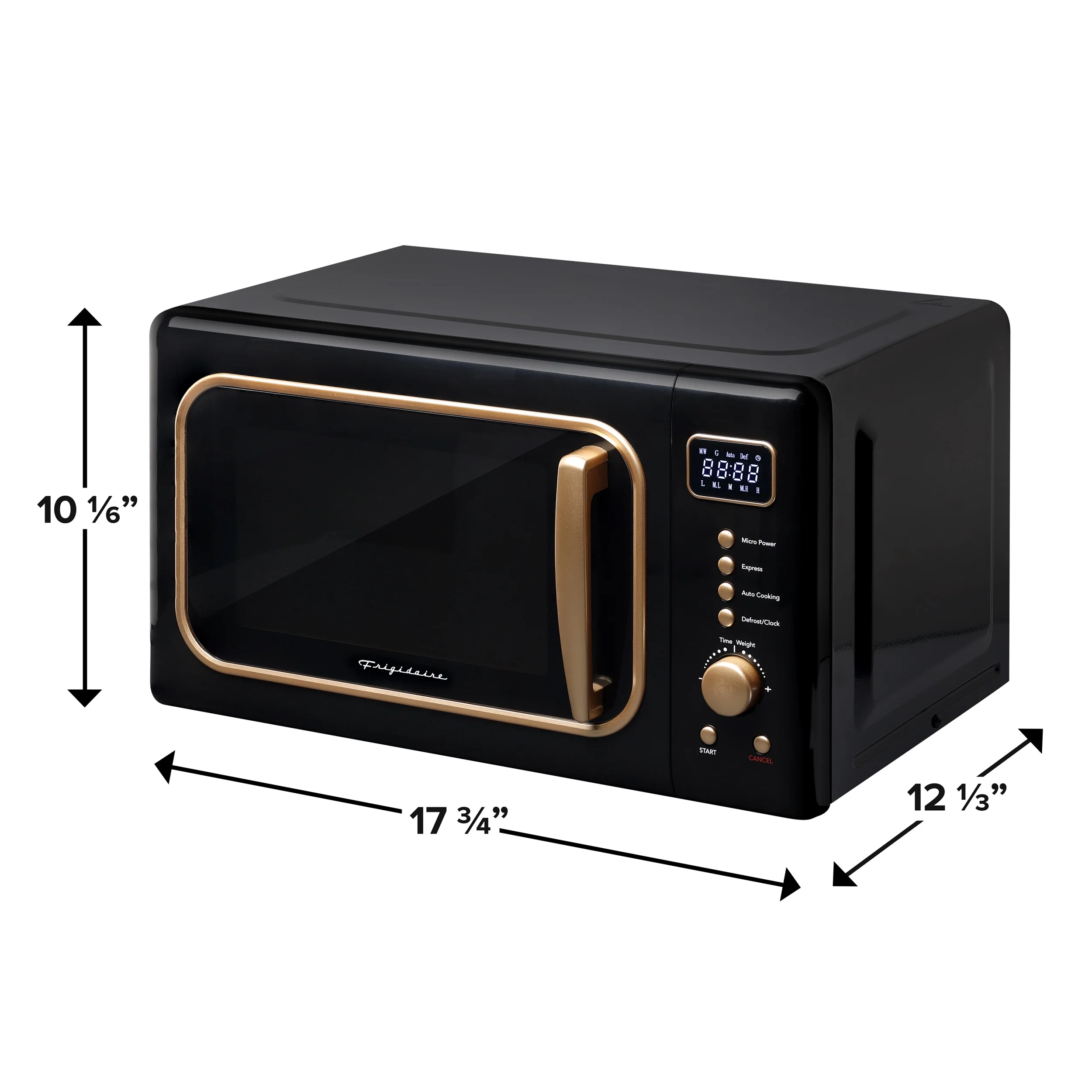 0.7 Cu. Ft. Retro Countertop Microwave Oven, Black and Gold(Black) - Image 7